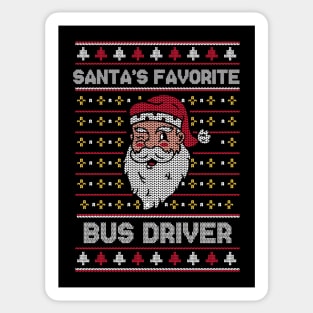 Santa's Favorite Bus Driver // Funny Ugly Christmas Sweater // School Bus DriverHoliday Xmas Sticker